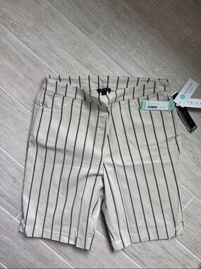 Striped Cream High-Waist Women’s Shorts